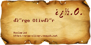 Ürge Olivér névjegykártya
