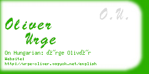 oliver urge business card